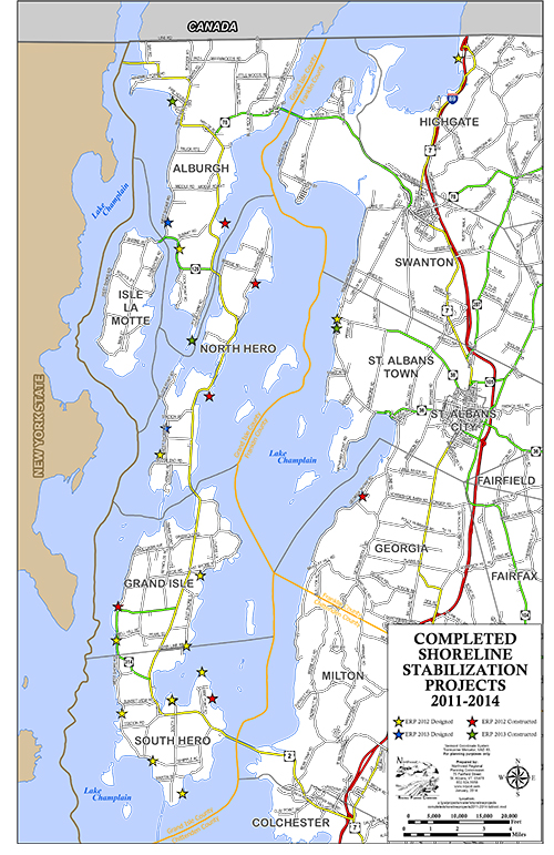 Map of Completed Shoreline Projects