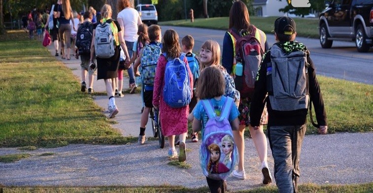 Kids walking to school