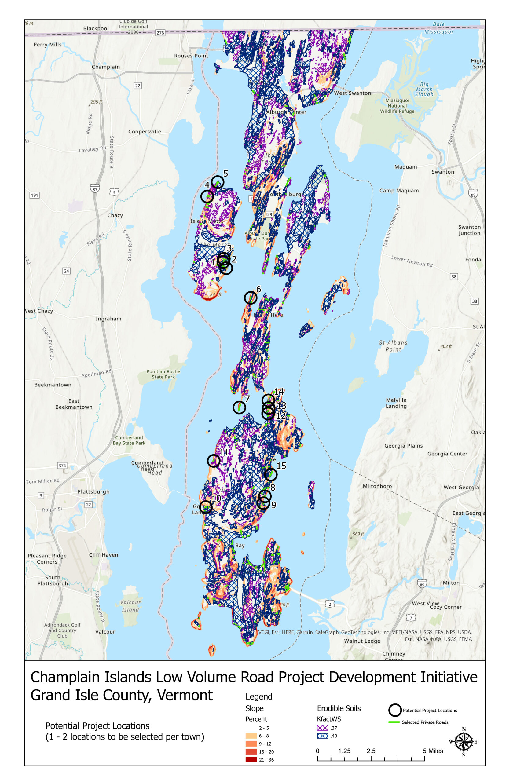 Grand Isle County Road Project Development Initiative  Map