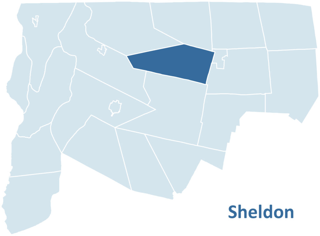 Sheldon Town Location Map