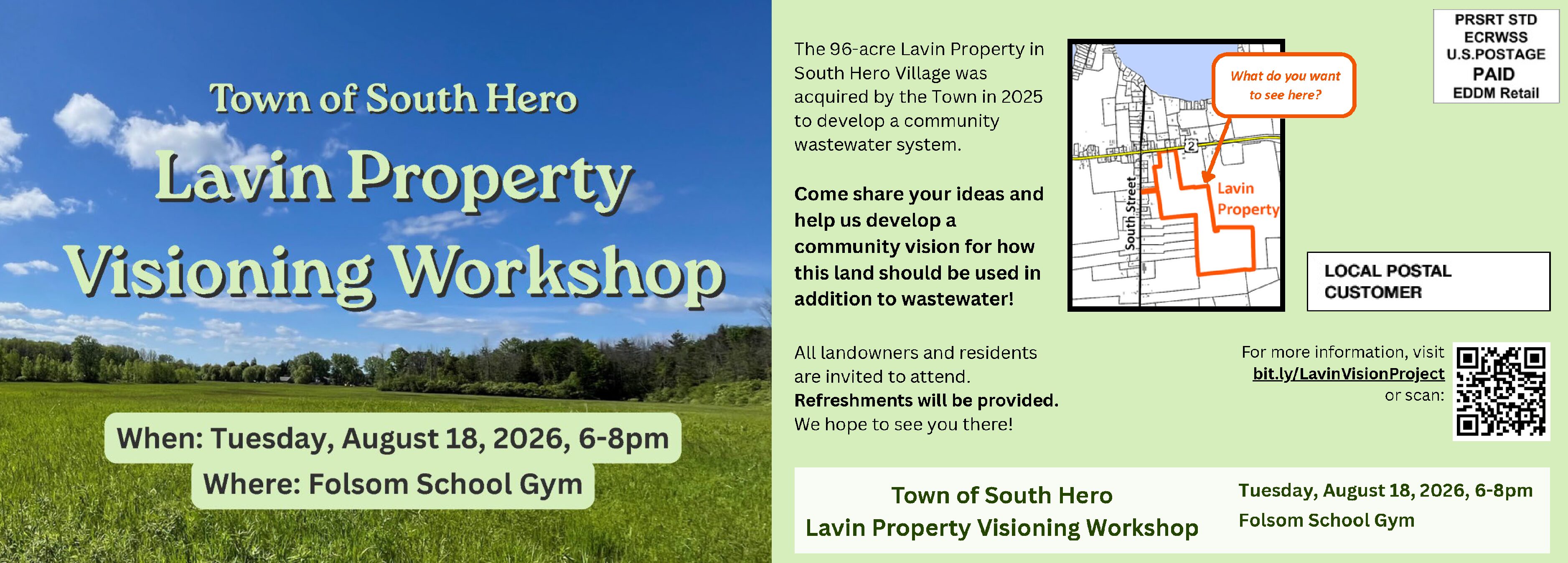 Lavin Property Workshop Flyer for August 18, 2026